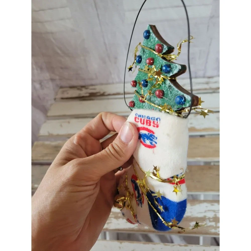 Chicago‎ Cubs homemade ornament Xmas tree baseball